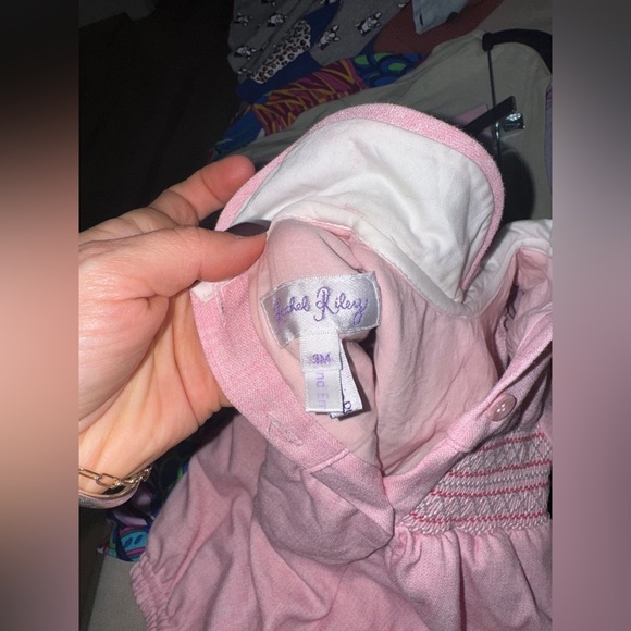 Rachel Riley smocked romper baby girl shortall peter pan collar embroidered - Picture 8 of 8